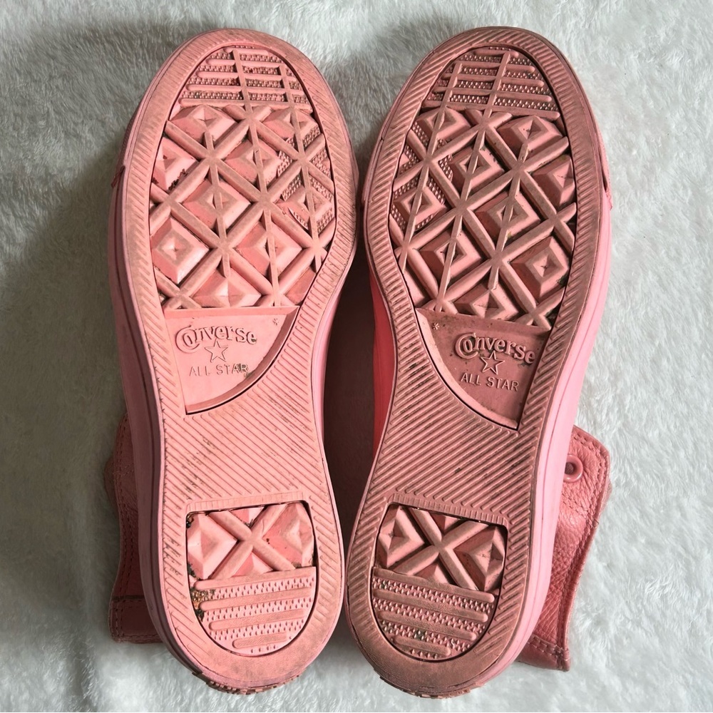 Converse All-Star Salmon Pink Leather Lace High-Tops Women’s Size 8 Unisex - Picture 10 of 10